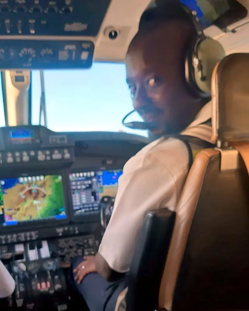 Capt. David Matu at the controls on the King Air 350i flight deck